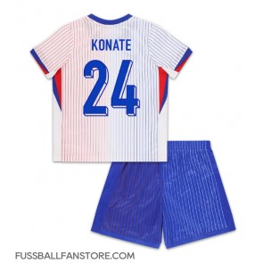 Frankreich Ibrahima Konate #24 Replik Auswärtstrikot Kinder EM 2024 Kurzarm (+ Kurze Hosen)